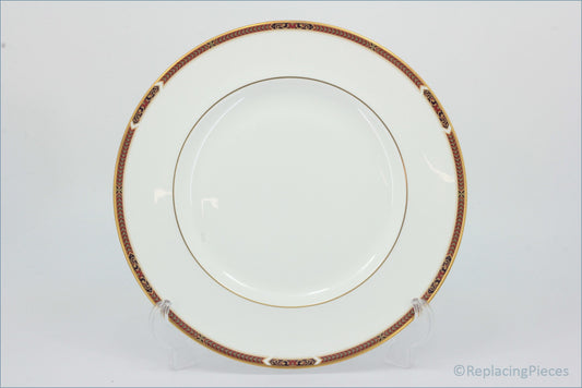 Marks & Spencer - Connaught - Dinner Plate - White plate with red & gold rim on a white background