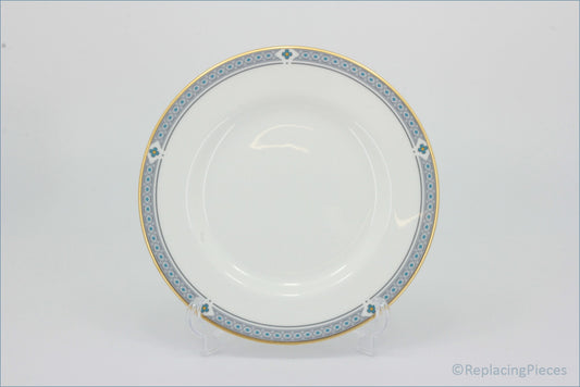 Marks & Spencer - Felsham - Dinner Plate - White ceramic plate with decorative gold and blue rim on a white background