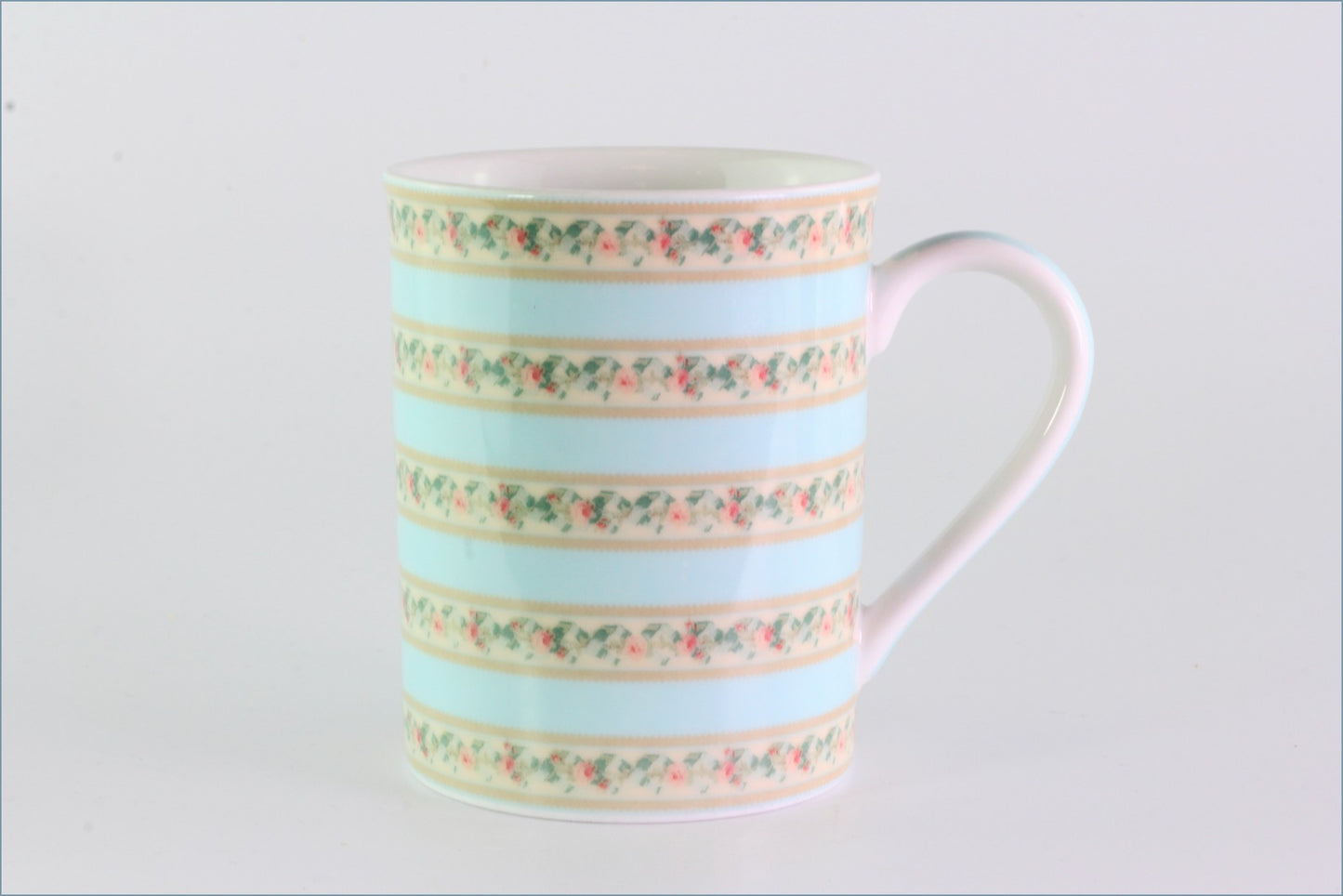 Marks & Spencer - Mugs - Blue Stripes Small Roses