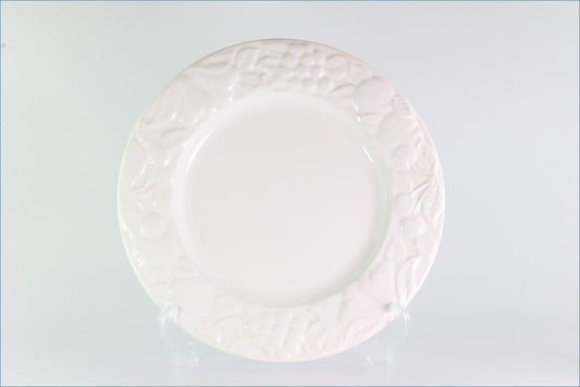 Marks & Spencer - White Embossed - Dinner Plate (Wide Rim)