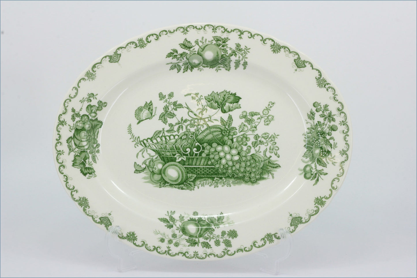 Masons - Fruit Basket (Green) - 13 3/4" Oval Platter