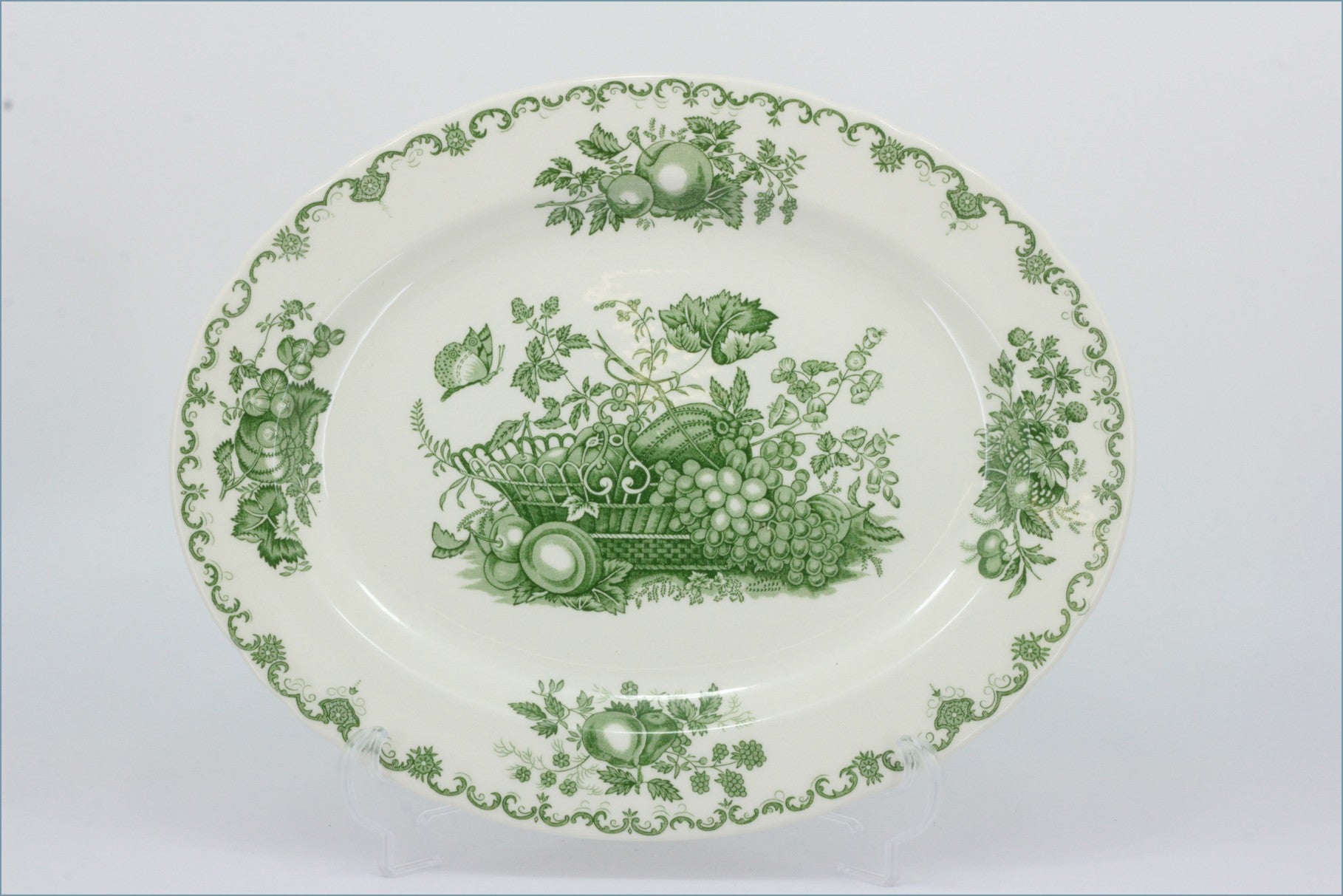 Masons - Fruit Basket (Green) - 13 3/4" Oval Platter