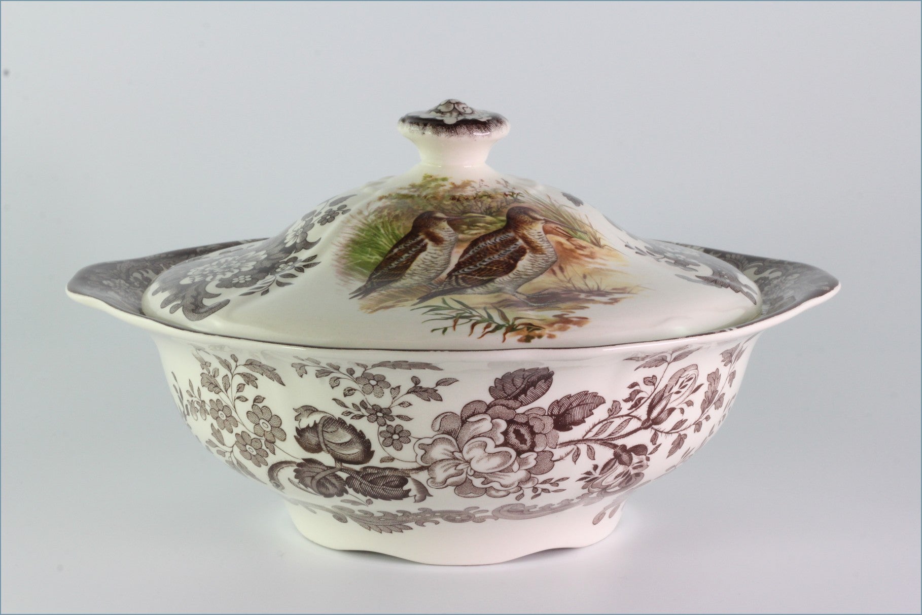 Palissy - Game Series (Birds) - Lidded Vegetable Dish (Snipe/Pheasant)