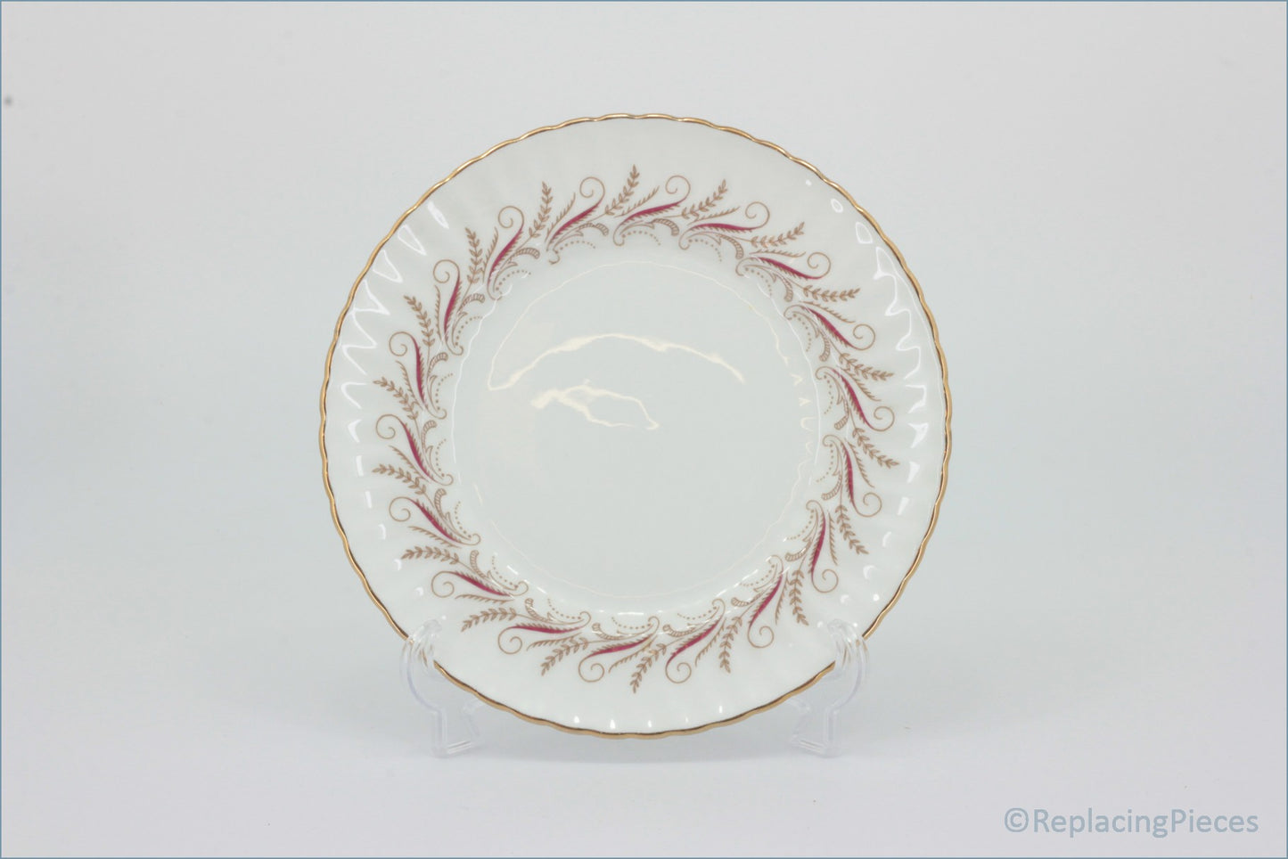 Paragon - Harmony - 6 1/4" Side Plate - Decorative ceramic plate with gold and red floral patterns on a white background