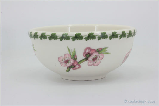 White ceramic bowl with floral design on a white background - Portmeirion - Pomona - 5 1/2" Cereal Bowl (The Teignton Squash Pear)