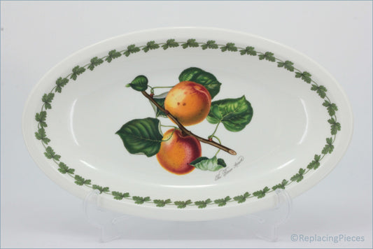 Portmeirion - Pomona - 13 1/4" Oval Platter (The Roman Apricot) - Decorative plate with fruit design on a white background