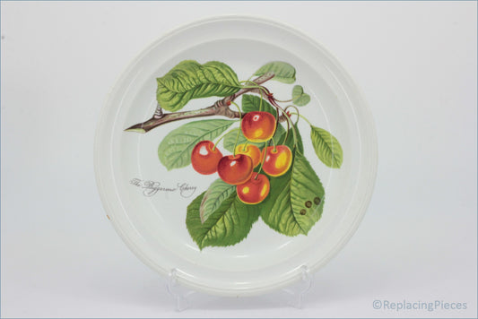 Decorative plate with cherry design on a white background - Portmeirion - Pomona - 8 5/8" Salad Plate (The Biggarreux Cherry)