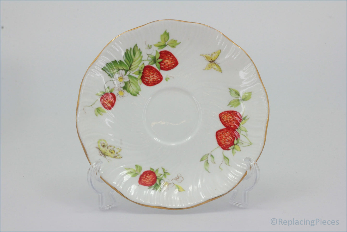 Queens - Virginia Strawberry - Coffee Cup Saucer (Swirl Rim)