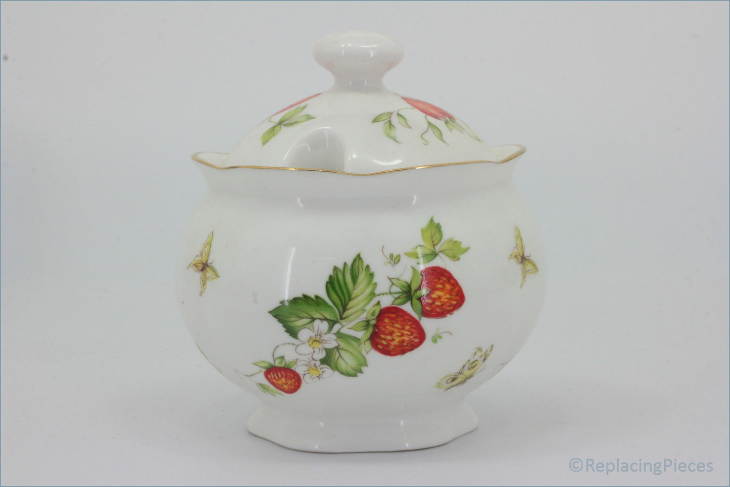 Queens - Virginia Strawberry - Lidded Sugar Bowl (Plain)