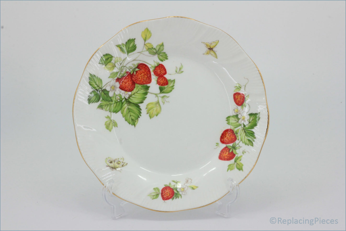 Queens - Virginia Strawberry - 6 3/8" Side Plate (Swirl Rim)