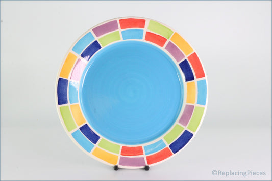 RPW24039 - Whittards - 8 1/4" Salad Plate (Multi Coloured Squares - Blue Interior)