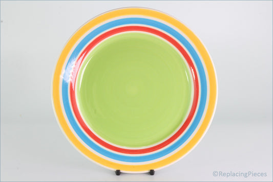 RPW240 - Whittards - 8 1/4" Salad Plate (Multi Coloured Stripes - Green Interior)