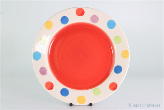 RPW245 - Whittards - 8 1/4" Salad Plate (Multi Coloured Spots - Red Interior)