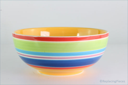 RPW246 - Whittards - Cereal Bowl (Multi Stripes - Yellow Interior)