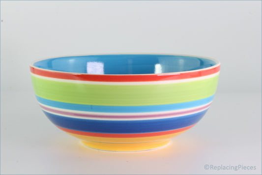 RPW247 - Whittards - Cereal Bowl (Multi Stripes - Blue Interior)