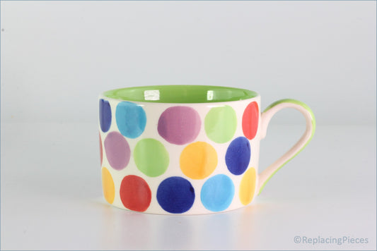 RPW255 - Whittards - Teacup (Multi Coloured Spots - Green Interior)