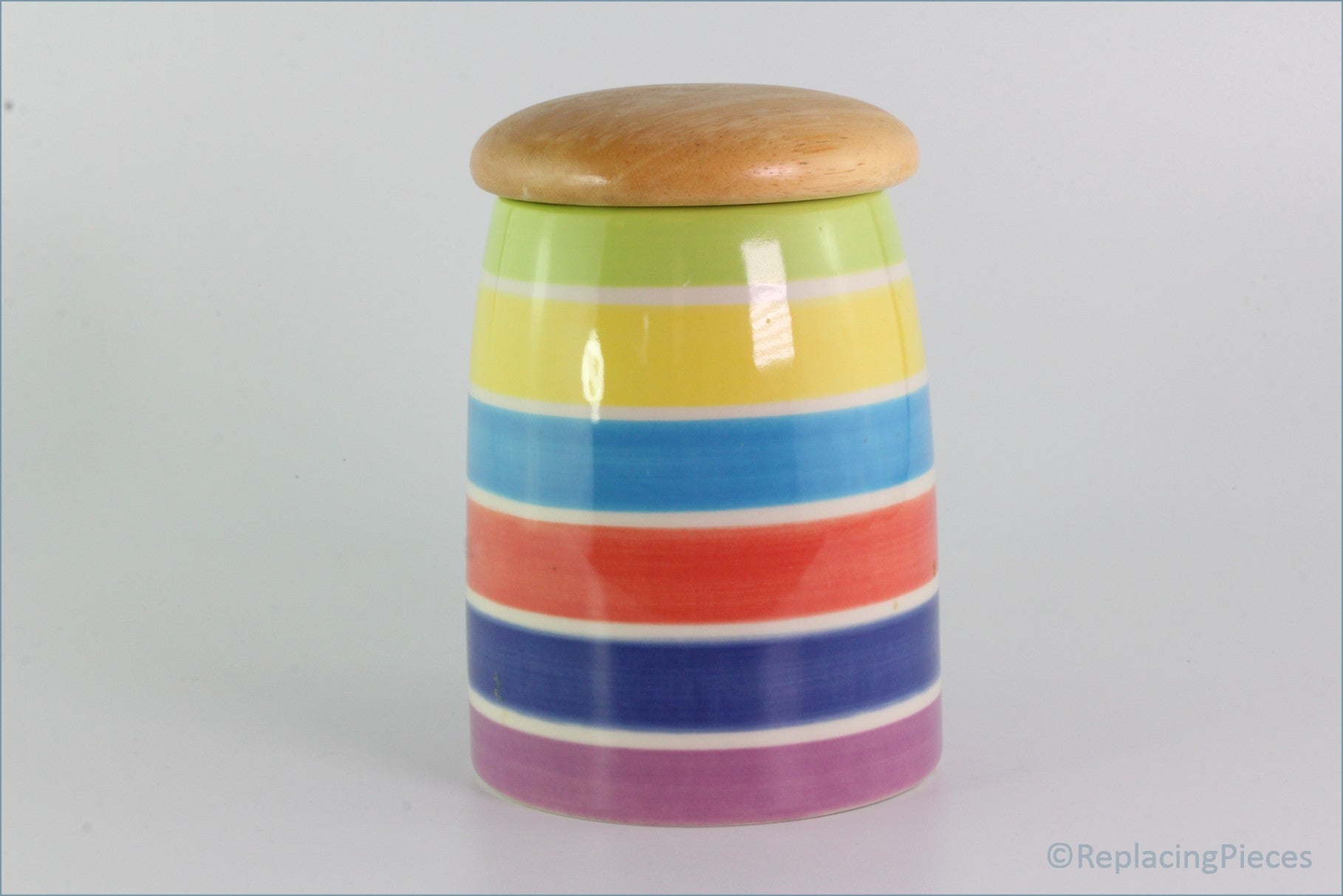 RPW267 - Whittards - Storage Jar (Multi Coloured Stripes)