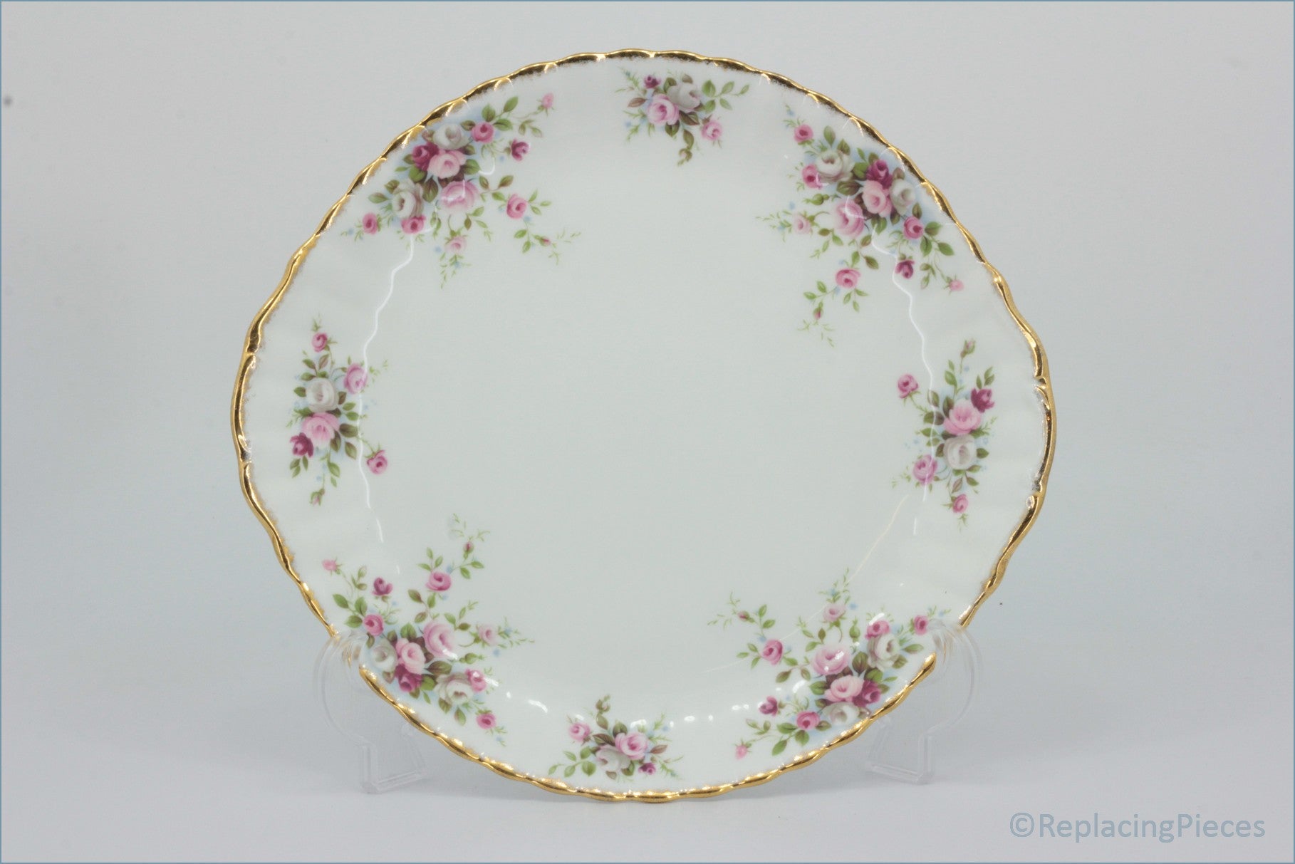 Royal Albert - Cottage Garden - Bread & Butter Serving Plate - Decorative ceramic plate with floral pattern on a plain background