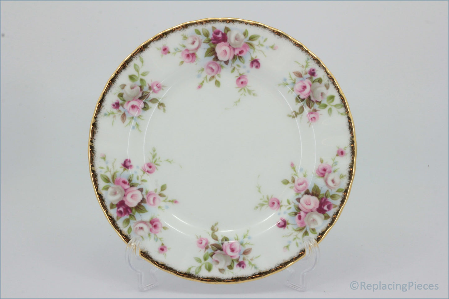 Royal Albert - Cottage Garden - 6 1/4" Side Plate - Decorative ceramic plate with floral design on a white background