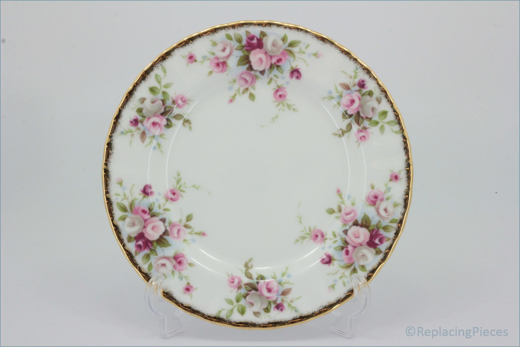 Royal Albert - Cottage Garden - 6 1/4" Side Plate - Decorative ceramic plate with floral design on a white background