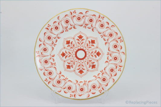Royal Crown Derby - Rougemont - 7 1/4" Side Plate - Decorative plate with red floral pattern on a white background