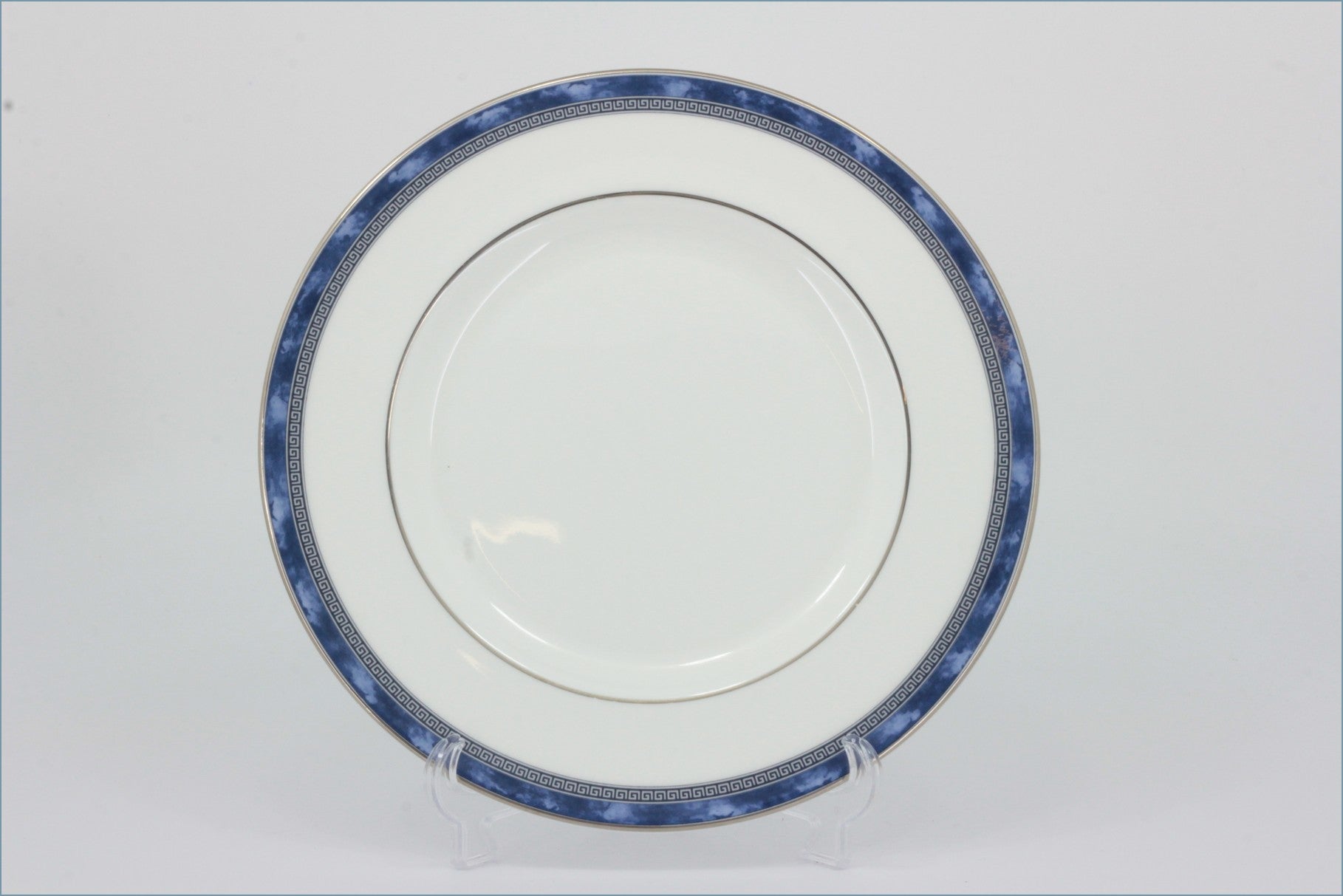 Royal Doulton - Atlanta (H5237) - 8" Salad Plate - White plate with blue decorative rim on a white background