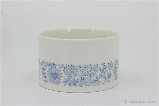 Royal Doulton - Cranbourne (TC1032) - Sugar Bowl - White ceramic bowl with blue floral pattern on a white background