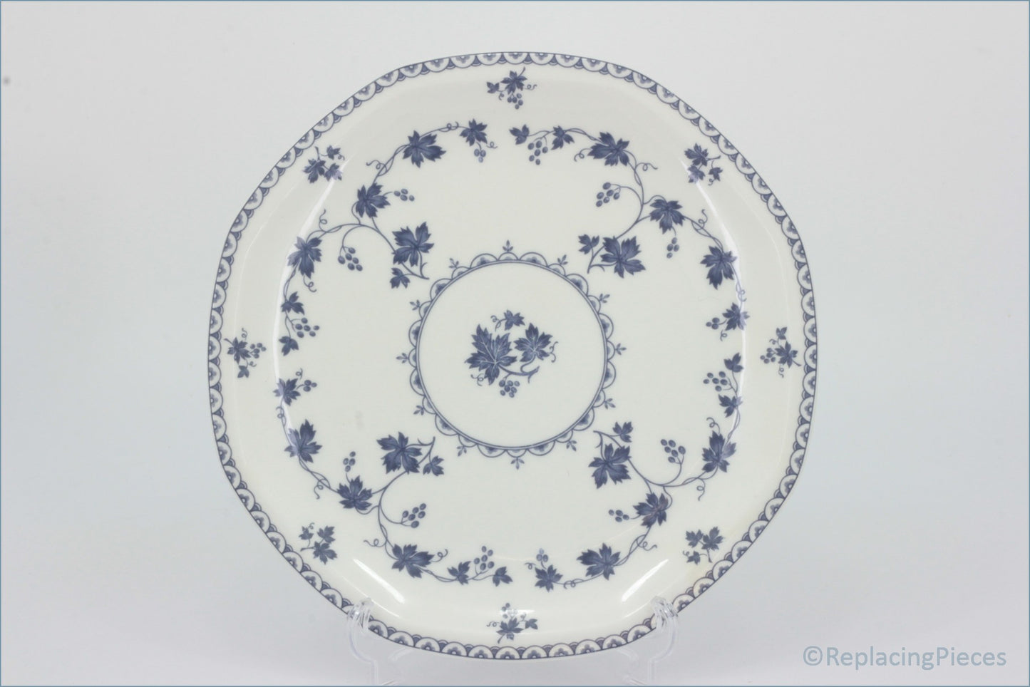 Royal Doulton - Hartford (LS1085) - 8 1/4" Salad Plate - White plate with blue floral pattern on a white background