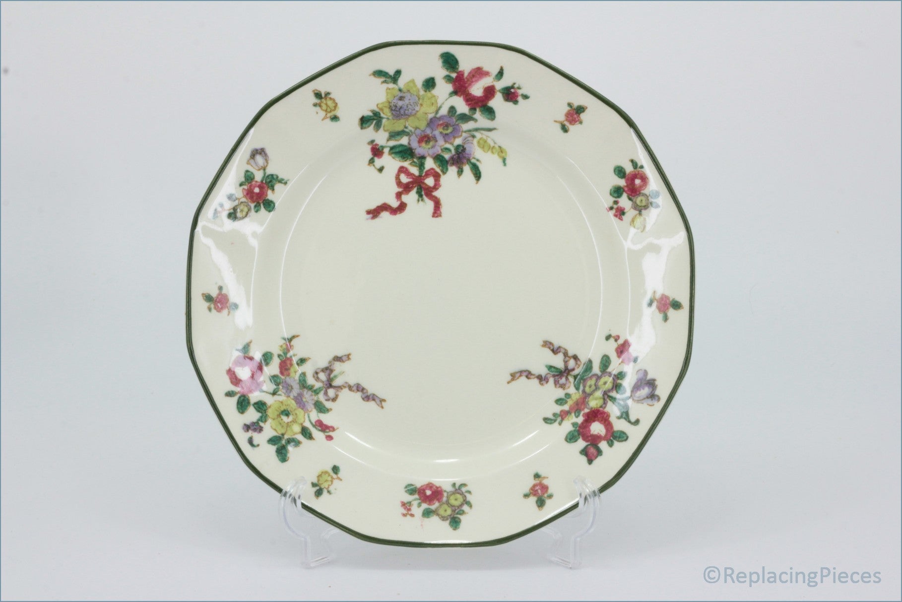 Royal Doulton - Old Leeds Spray - 7 1/4" Side Plate - Decorative ceramic plate with floral patterns on a white background