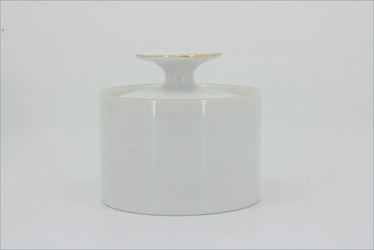 Thomas - White With Thin Gold Band - Lidded Sugar Bowl (Coffee)