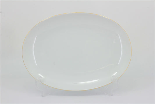 Thomas - White With Thin Gold Band - 11" Oval Platter