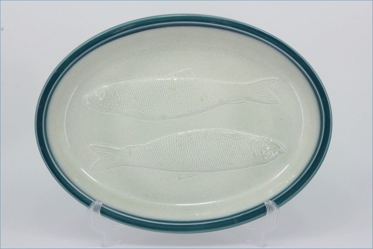Wedgwood - Blue Pacific (Old Style) - 13 1/2" Fish Embossed Oval Platter 