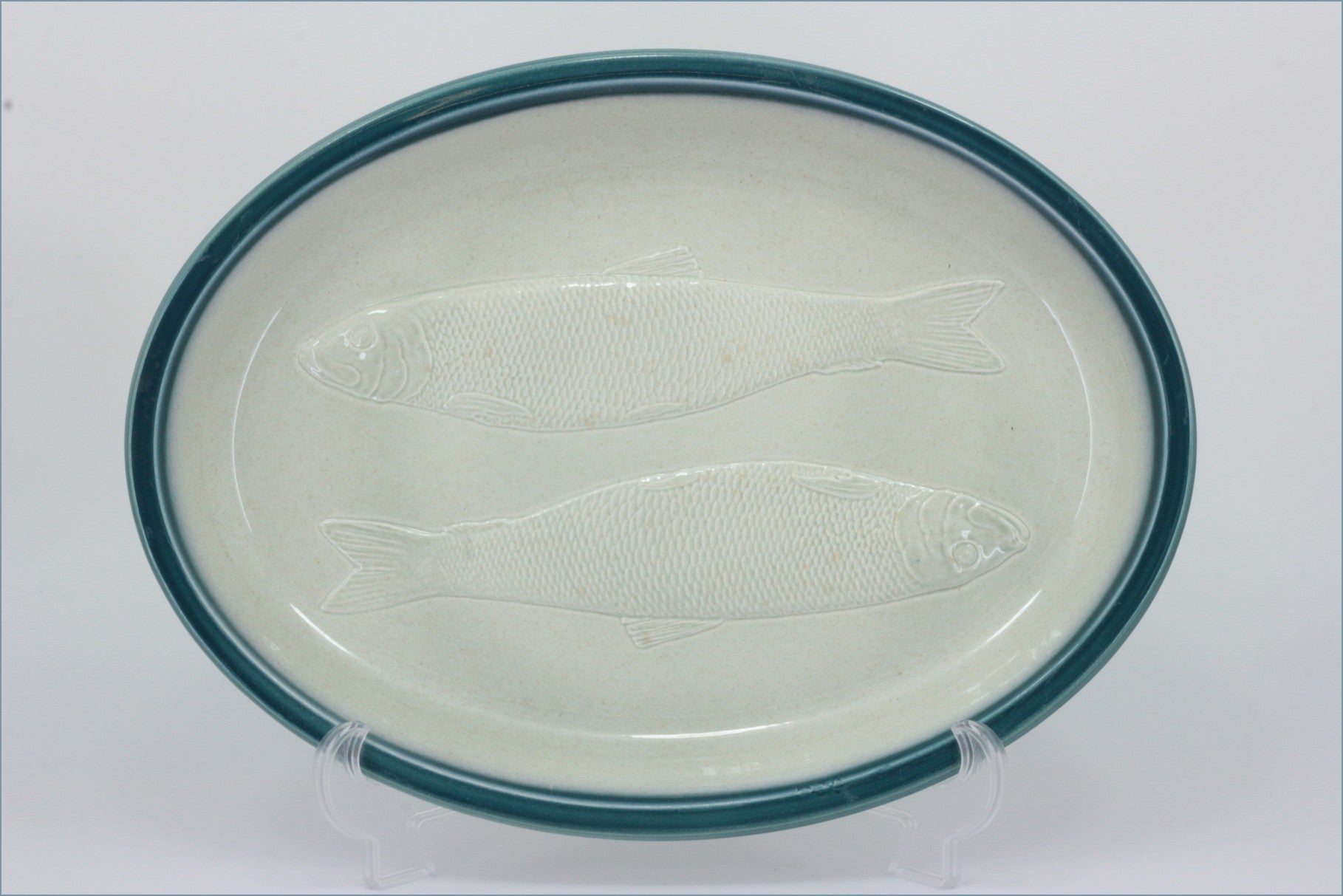 Wedgwood - Blue Pacific (Old Style) - 13 1/2" Fish Embossed Oval Platter 