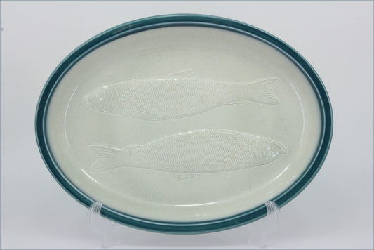 Wedgwood - Blue Pacific (Old Style) - 13 1/2" Fish Embossed Oval Platter 