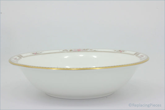 Wedgwood - Colchester - Cereal Bowl  - White ceramic bowl with gold rim on a white background