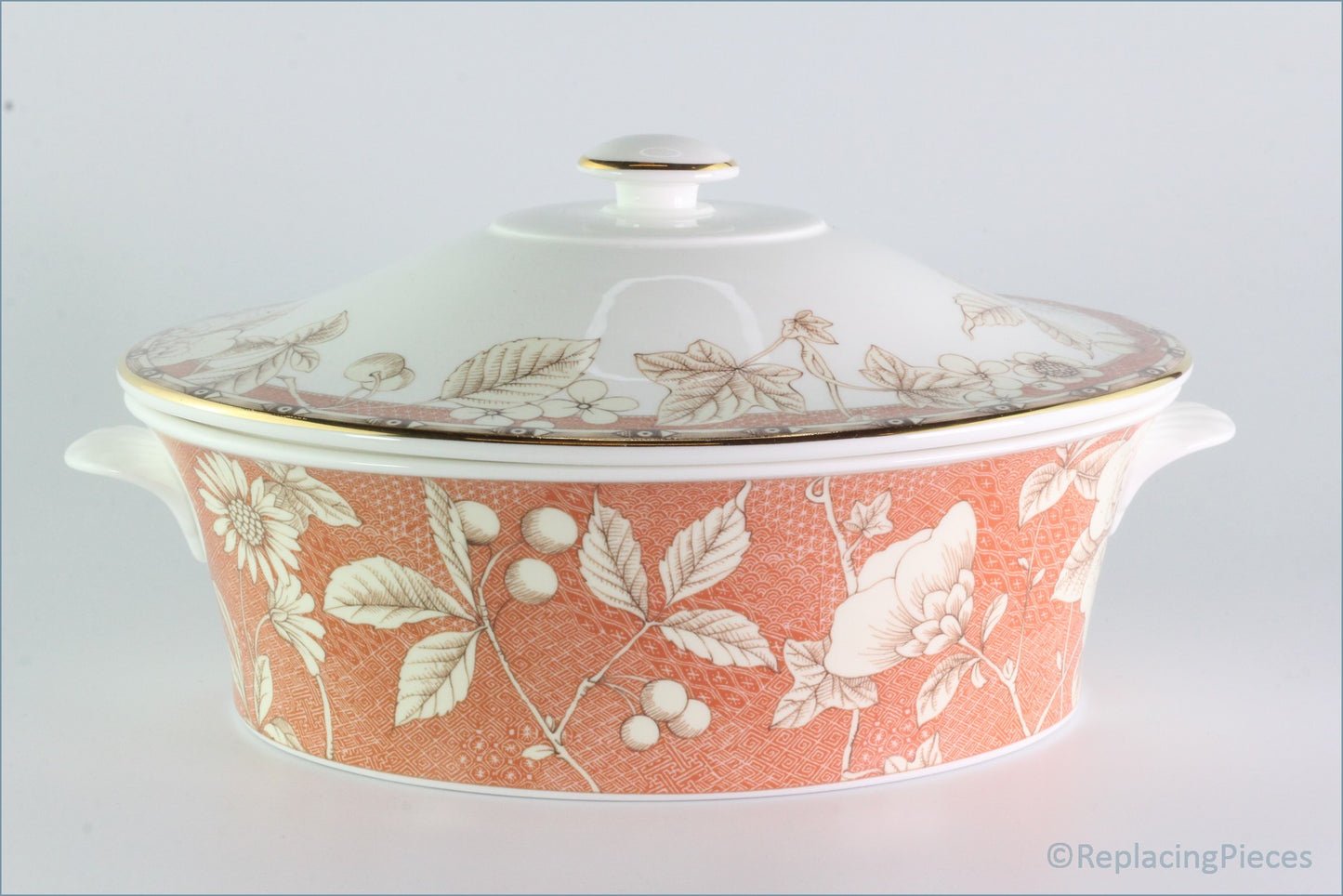 Wedgwood - Frances (Peach) - Lidded Vegetable Dish