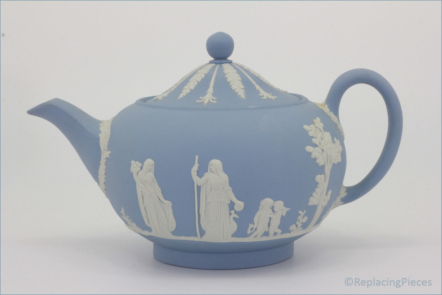 Wedgwood - Jasperware (Pale Blue) - 2 Pint Teapot