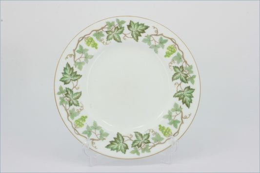 Wedgwood - Santa Clara - 7" Side Plate  - Decorative plate with green leaf pattern on a white background