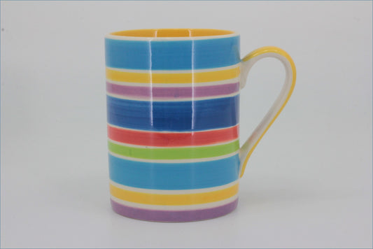 RPW292 - Whittards - Mug (Multi Coloured Stripe - Yellow Interior)