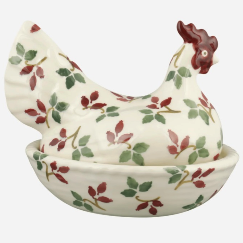 Emma Bridgewater - Folk Rosehip Large Hen On Nest (Boxed)