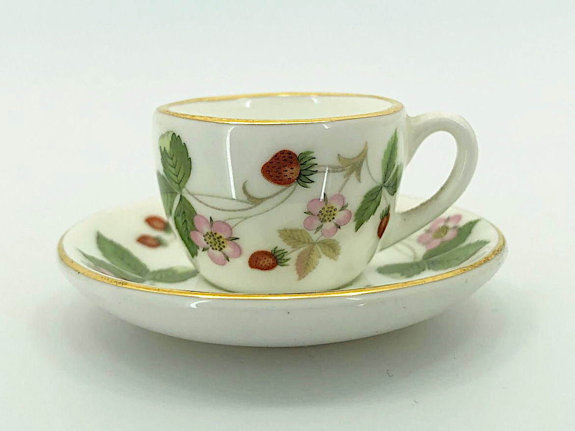 Wedgwood - Wild Strawberry - Miniature Teacup And Saucer