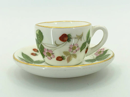 Wedgwood - Wild Strawberry - Miniature Teacup And Saucer