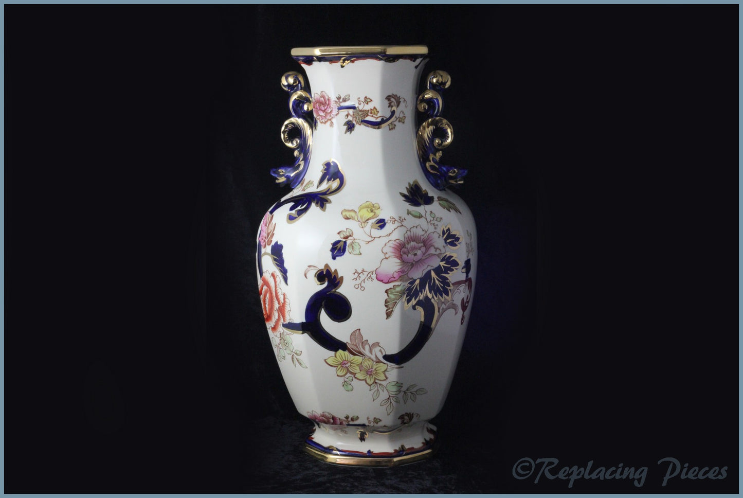 Masons - Mandalay Blue - Handled Vase (Extra Large)