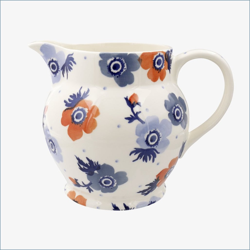 Emma Bridgewater - Red & Blue Anemone - 3 Pint Jug (Discontinued)