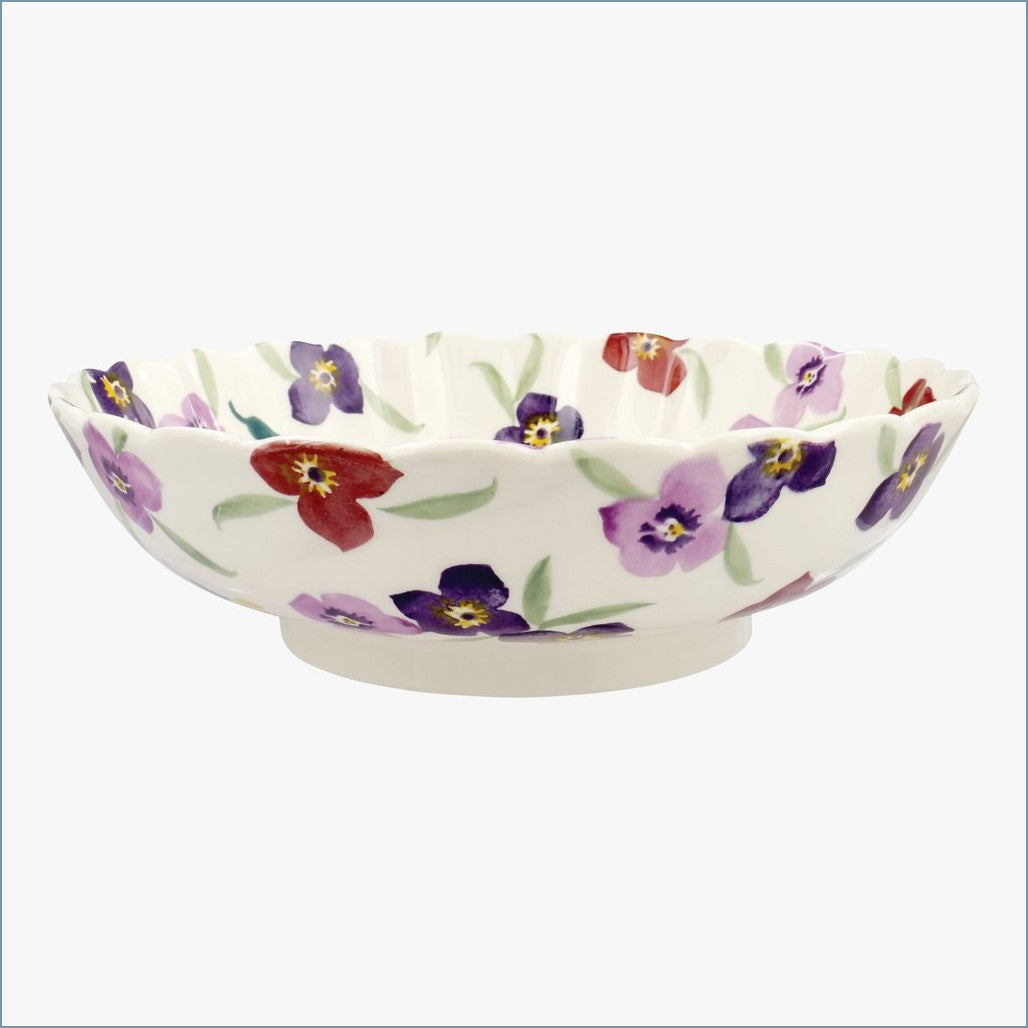Emma Bridgewater - Purple Wallflower - Large Fluted Dish (Discontinued)