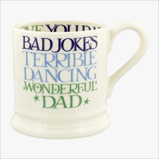 Emma Bridgewater - Blue & Green Toast - 1/2 Pint Mug 'Wonderful Dad'