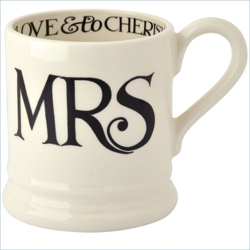 Emma Bridgewater - Black Toast - 1/2 Pint Mug 'Mrs'