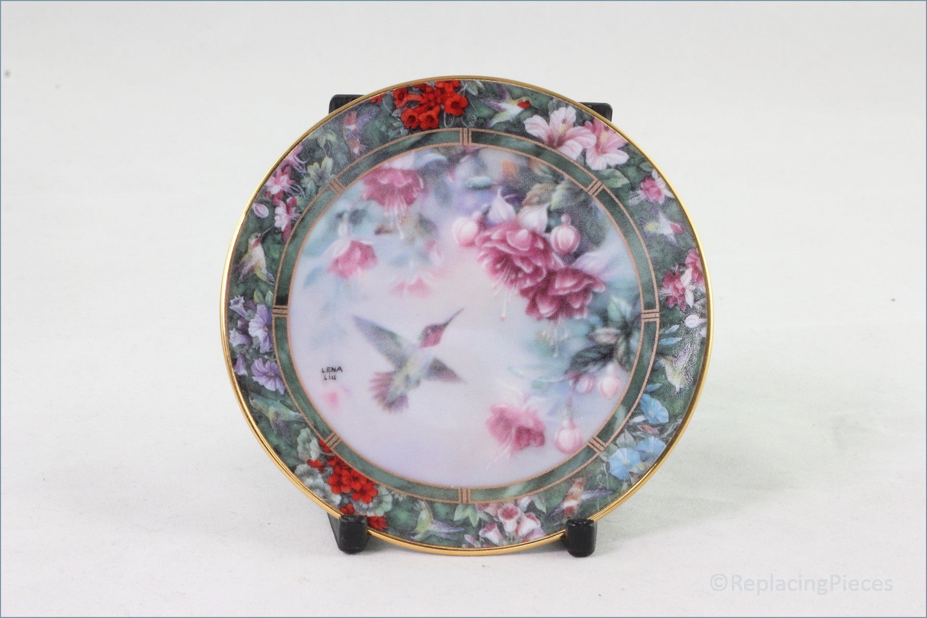 Bradford Editions - Lena Liu's Hummingbird Treasury Mini Plate Collection - Anna's Hummingbirds (1st Set)