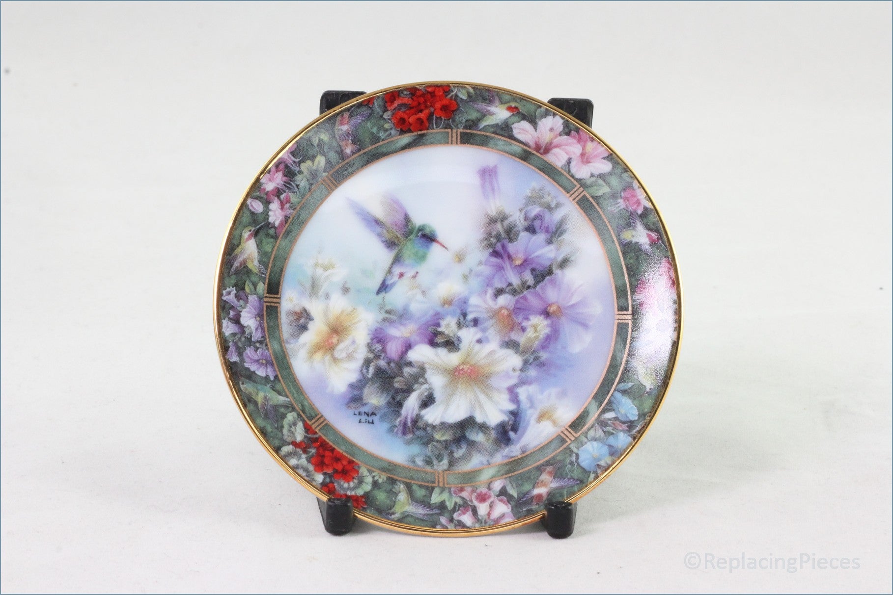 Bradford Editions - Lena Liu's Hummingbird Treasury Mini Plate Collection - Violet Crowned Hummingbird (2nd Set)