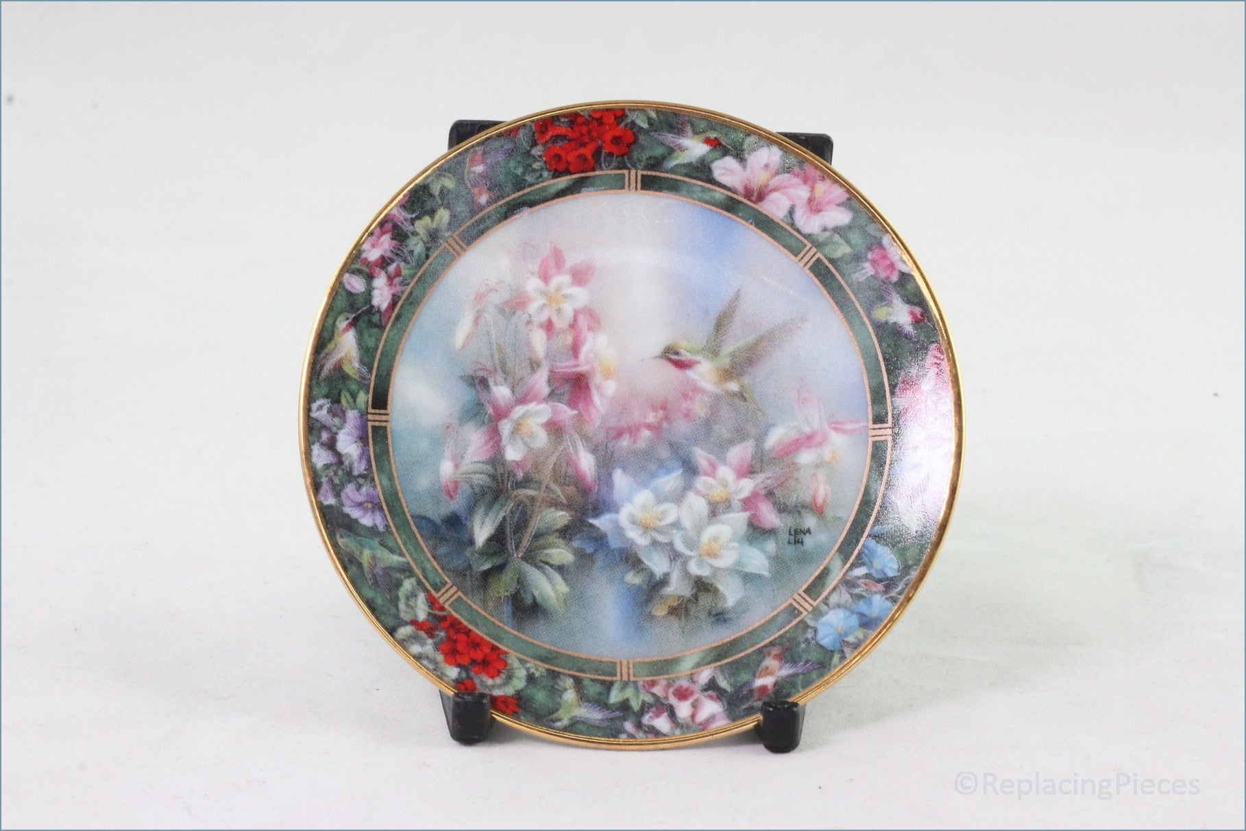 Bradford Editions - Lena Liu's Hummingbird Treasury Mini Plate Collection - Calliope Hummingbird (4th Set)